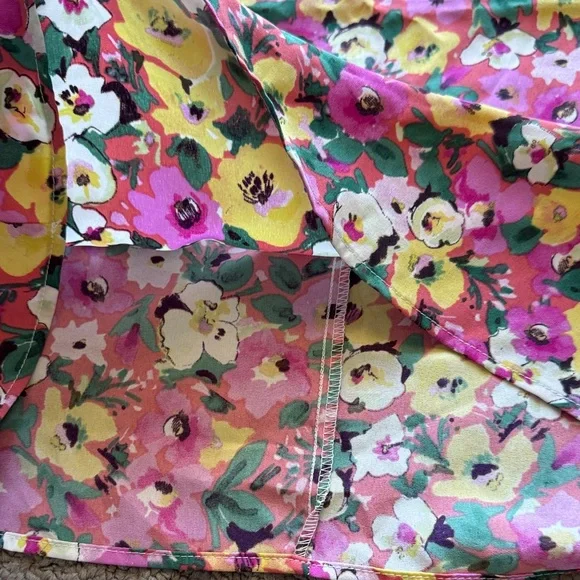 SHEIN Pink Yellow White Floral Ruffle Sleeve Kids Dress - Picture 4 of 5